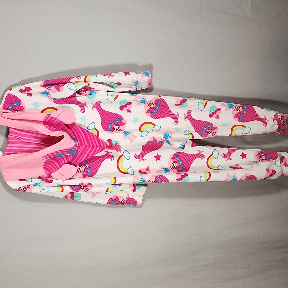 Dream Works Pink Trolls One Piece Pajamas Girls Size 6 - Picture 4 of 4